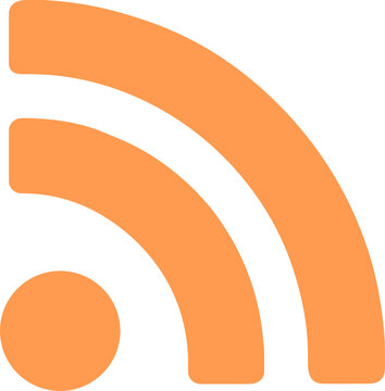 Orange RSS Signal Icon png Flat Design