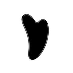 Fototapeta premium Black gua sha stone isolated on black background