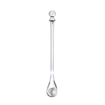 Bar spoon with perforated strainer