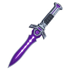 Futuristic dagger with purple glowing blade