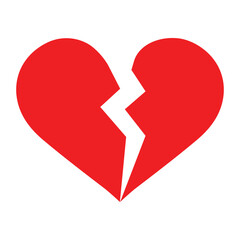 Zigzag Broken Heart Icon Love Breakup Symbol Vector