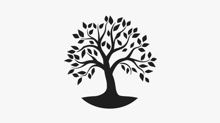 Obraz premium Black tree silhouette isolated on white vector illustration for design projects