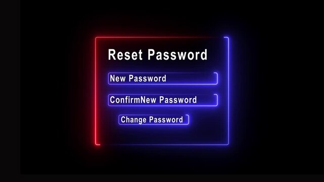 Reset Password typing on with virtual password reset interface. Concept of changing new password, account recovery, security update, and digital identity protection.