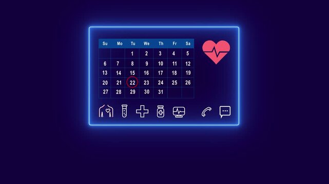 Doctor holding digital tablet with calendar interface for medical appointment booking. Healthcare technology concept for scheduling heart checkup, cardiology consultation, and telemedicine service.