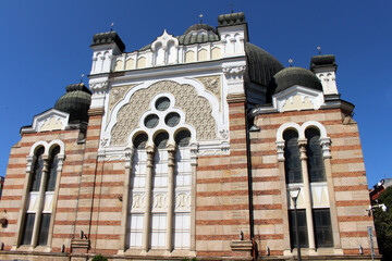 Obraz premium Historic Sofia Synagogue Exterior August 2024 Decorative architecture and domes