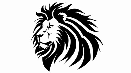 Obraz premium Bold black and white lion head graphic design for logo and illustration