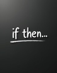 Fototapeta premium If then statement written in chalk on blackboard. Text means conditional logic or rule based thinking for education, math, programming or decision making.
