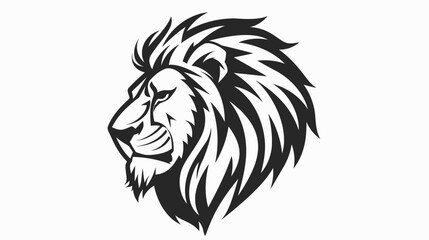 Obraz premium Bold lion head silhouette depicting strength and power vector illustration