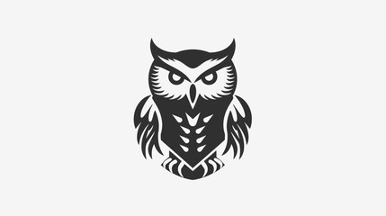 Obraz premium Stylized owl illustration graphic design of wildlife icon on white background