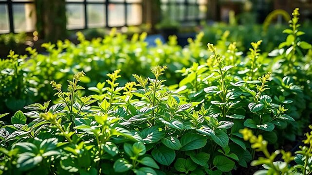 Green plants in a garden