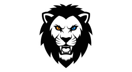 Fototapeta premium Bold lion head with piercing eyes in vector illustration