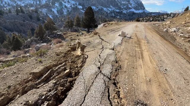 Heavy rains, extreme winter conditions, and floods have caused erosion and landslides on the main road, making transportation dangerous.