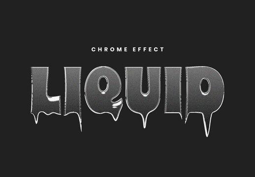 Liquid Chrome Drip Text Effect