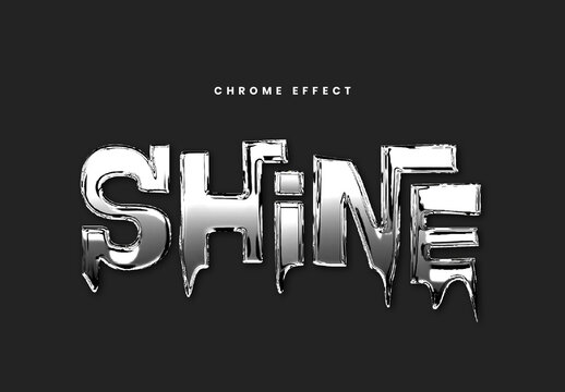 Chrome Liquid Drip Text Effect