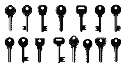 Collection of various black keys displayed in a grid arrangement © Siam Studio