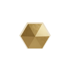 Geometric Hexagon Shape with Golden Shading