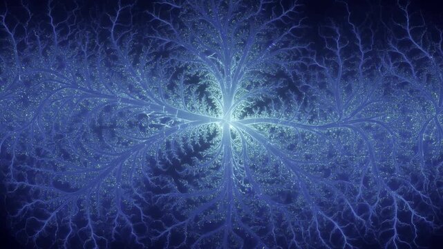 Abstract Green and Blue Fractal Patterns.