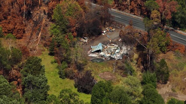 Destroyed house of recent wildfires in Australia.