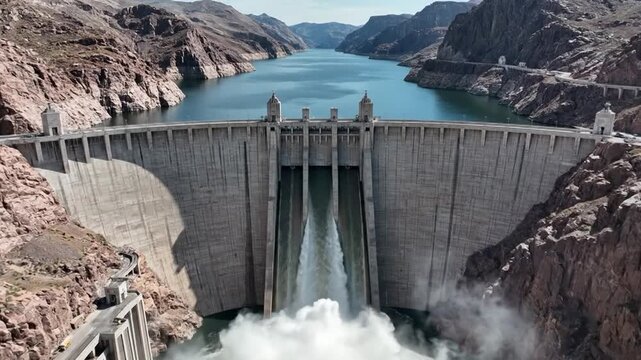 Hoover Dam Water Release Majestic Power of Engineering.