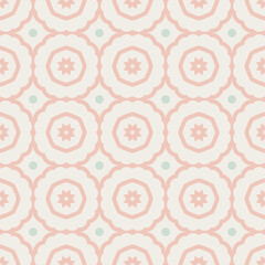 Fototapeta premium Seamless vintage floral pattern with pastel colors and geometric shapes