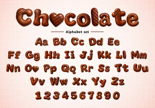 Chocolate Themed Alphabet Font Set