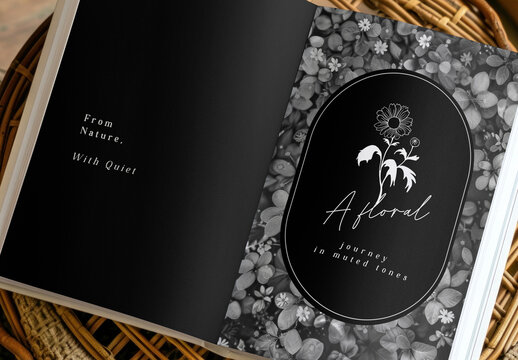 Elegant Floral Themed Book Mockup PSD