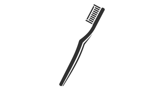 Simple black and white line drawing of a toothbrush on a white background