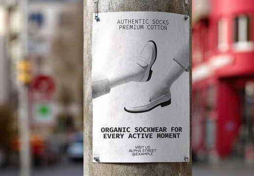 Organic Cotton Socks Advertisement Mockup PSD