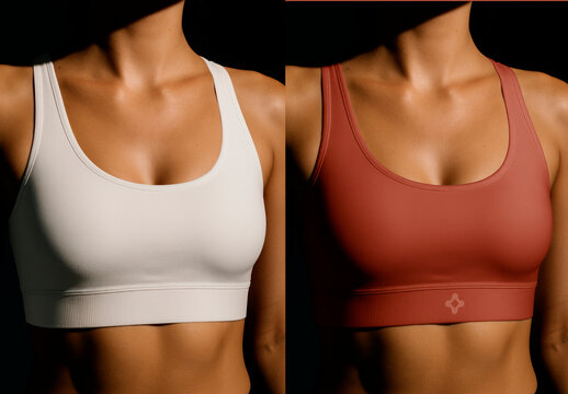 Stylish Athletic Wear Sports Bra Mockup For Women PSD