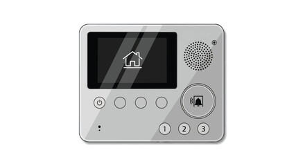 Obraz premium Modern Intercom System with Digital Display and Button Controls for Home Security and Communication