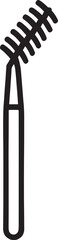 Obraz premium Vector mascara brush icon, black