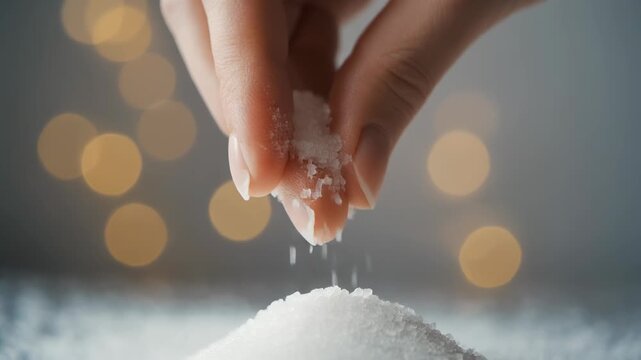 Chef adds salt to the dish, cooking in slow motion, falling liquid in 240 frames per second, cooking food