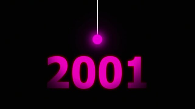 Pink  Idea Lighting Up 2001 &ndash; Futuristic New Year Concept Symbolizing Innovation, Hope, Strategy and Forward Thinking Success.