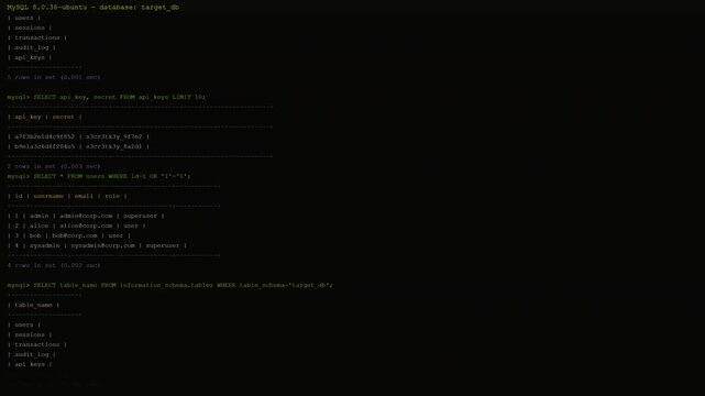 Glowing Sql Injection Loop Animation