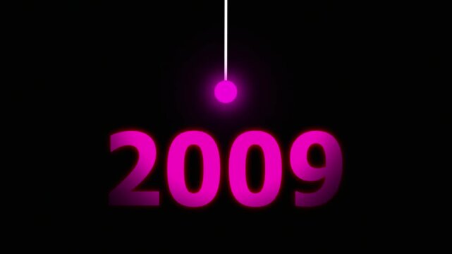 Pink Idea Lighting Up 2009 &ndash; Futuristic New Year Concept Symbolizing Innovation, Hope, Strategy and Forward Thinking Success.
