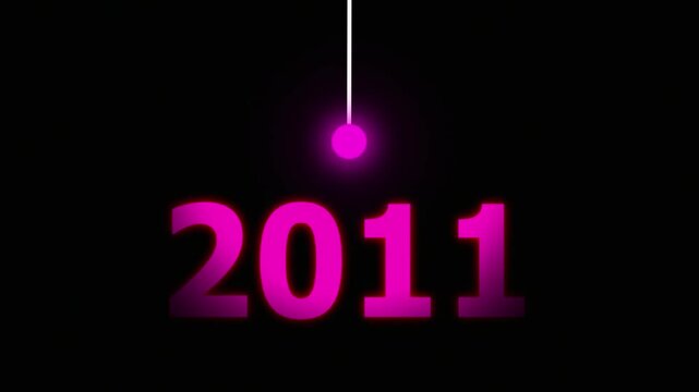 Pink Idea Lighting Up 2011 &ndash; Futuristic New Year Concept Symbolizing Innovation, Hope, Strategy and Forward Thinking Success.