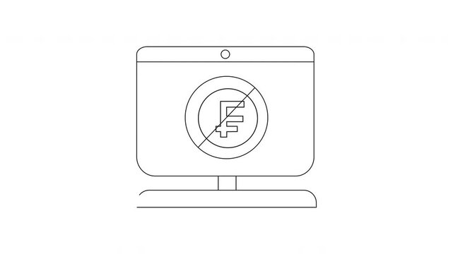 No Swiss Francs on Computer - Financial Restriction Concept.