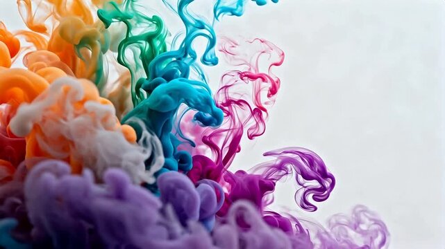Colorful swirling smoke patterns