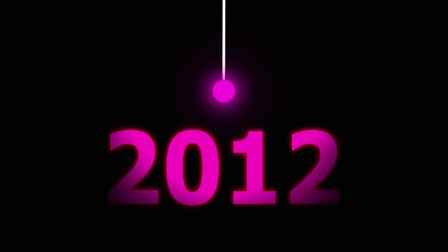Pink Idea Lighting Up 2012 &ndash; Futuristic New Year Concept Symbolizing Innovation, Hope, Strategy and Forward Thinking Success.