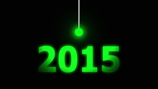 Green Idea Lighting Up 2015 &ndash; Futuristic New Year Concept Symbolizing Innovation, Hope, Strategy and Forward Thinking Success.