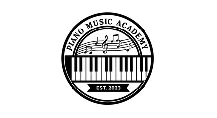 Piano Music Academy Logo Design Element. © jual