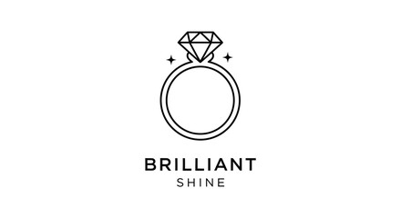 Fototapeta premium Diamond Ring Illustration Brilliant Shine Symbol.