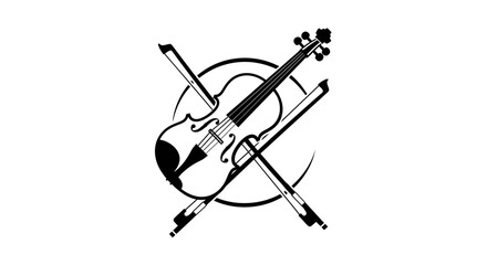 Violin and Bow Illustration Design Element. © musang