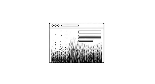 Abstract Digital Data Visualization on Computer Screen, Technology Concept