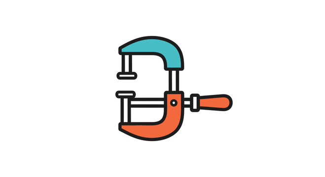 C clamp tool with colored handle.