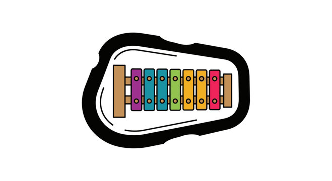 Colorful Cartoon Harmonica Illustration Design Element.