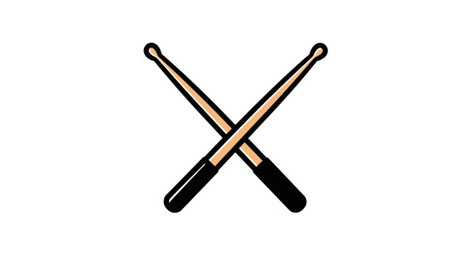 Crossed Drumsticks Music Percussion Instruments.