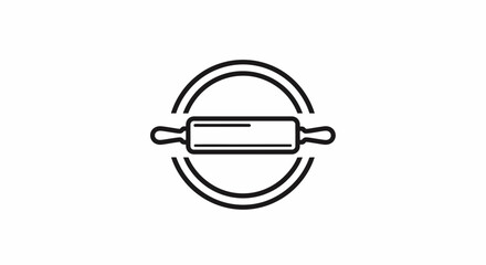 Fototapeta premium Simple Line Drawing of Rolling Pin Icon.