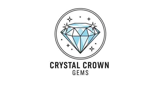 Crystal Crown Gems Luxury Diamond Logo.