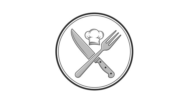 Knife and Fork Crossed on Plate.
